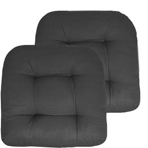 Coussin de siège touffeté pour patio de Marina Decoration, paquet de 2 gris