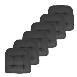 Coussin de siège touffeté pour patio de Marina Decoration, paquet de 6 gris