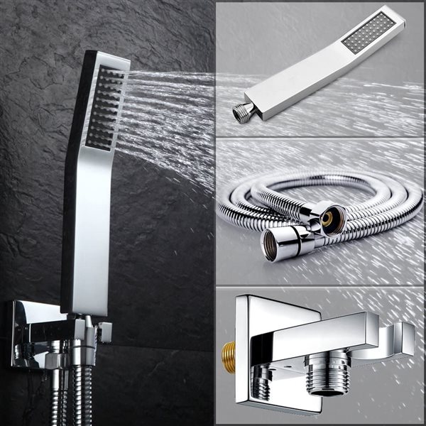 American Imaginations 7.87in W Chrome Rain Shower Head and Hand Shower