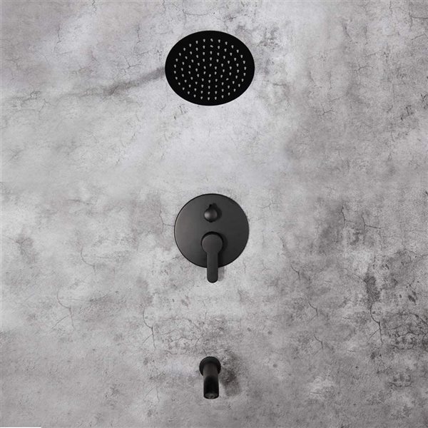 American Imaginations 7.87-in W Black 1-Handle Bathtub and Shower Faucet