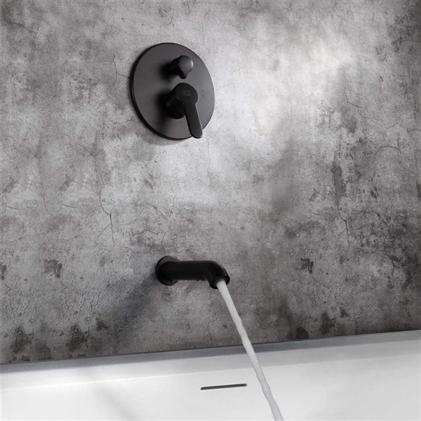 American Imaginations 7.87-in W Black 1-Handle Bathtub and Shower Faucet
