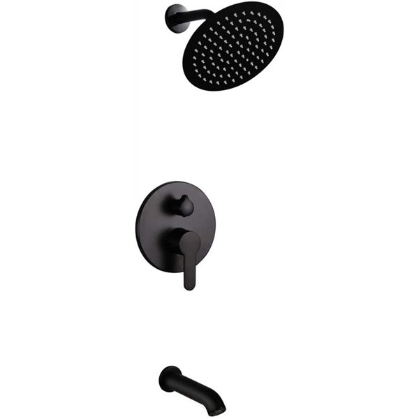 American Imaginations 7.87-in W Black 1-Handle Bathtub and Shower Faucet