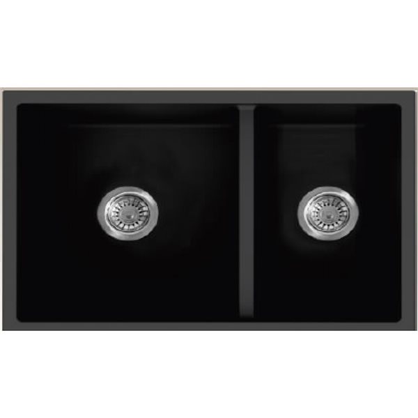 American Imaginations Undermount 19 In X 33 In Black Composite Granite   331061343 MainImage 001 L 