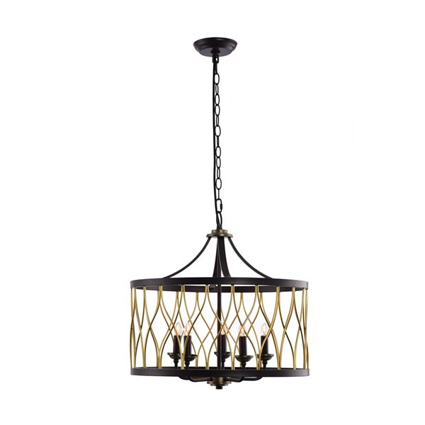 LAZZUR Lighting Selune 5-light Matte Oil Rubbed Bronze Traditional Pendant