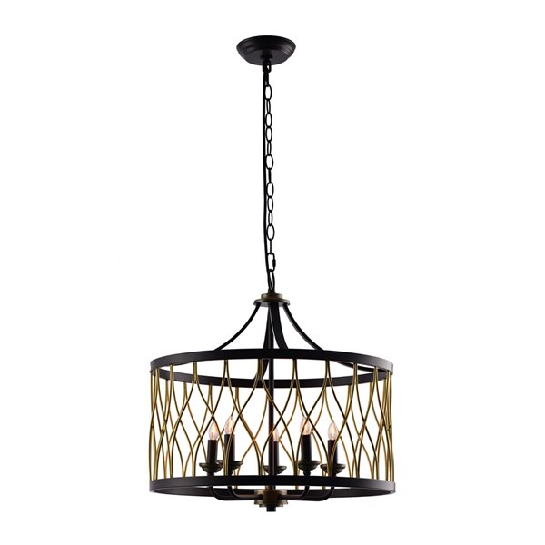 LAZZUR Lighting Selune 5-light Matte Oil Rubbed Bronze Traditional Pendant