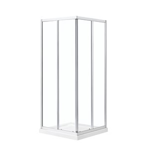 OVE Decors Marissa 78.74-in H x 34.29-in to 35.08-in W Bypass/Sliding Chrome Shower Door (Clear Glass)