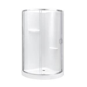 Ensemble de douche en coin Breeze par OVE Decors chrome rond de 77,48 po x 32,68 po x 32,68 po, 3 pièces