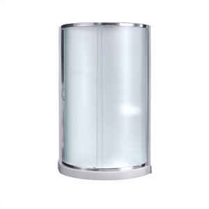 Ensemble de douche en coin Breeze par OVE Decors chrome rond de 77,48 po x 40,08 po x 40,08 po, 3 pièces