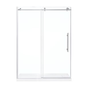 OVE Decors Mila 78.74-in H x 58.46-in to 60.04-in W Frameless Bypass/Sliding Chrome Shower Door (Clear Glass)