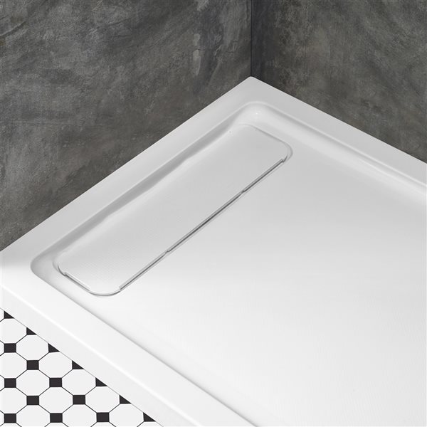 OVE Decors Erika White Acrylic Shower Base 32.01-in W x 47.99-in L with Reversible Drain