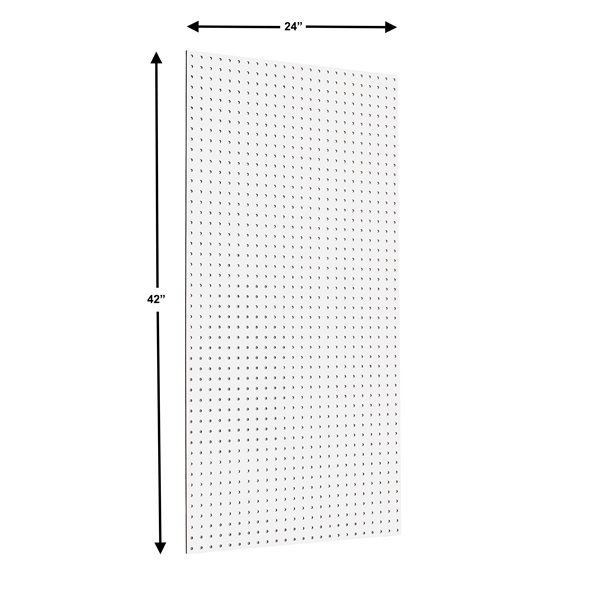 Triton Products 24-in W x 42-in H White High-Density Fibreboard Pegboard Kit - 37-Piece