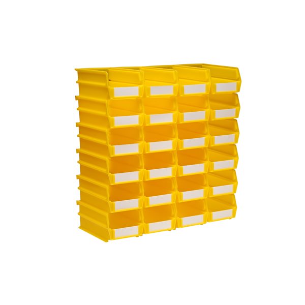 LocBin Stacking Hanging Interlocking Poly Storage Bin in Yellow (24-Pack)