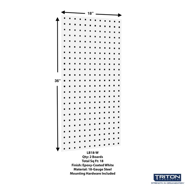 (2) 18"W x 36" H Steel Square Hole Pegboards with 30 pc. LocHook & Bin System