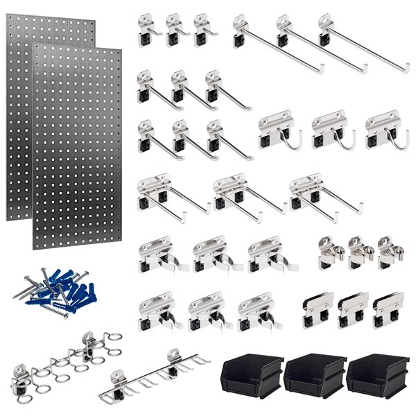 (2) 18 In. W x 36 In. H x 1/2 In. D 304 Stainless Square Hole Pegboard Kit