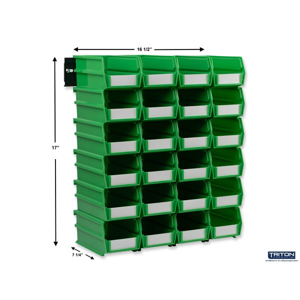 TRITON PRODUCTS 0.301Gal. Small Bin System in Green (24Bins) and 2