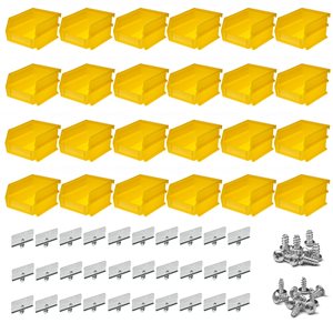 LocBin 5-3/8"L x 4-1/8"W x 3"H Yellow Polypropylene Hanging Bin & BinClip Kits