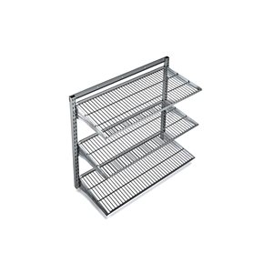 33"L x 31.5"H Wall Mount Shelving with 3 Steel Wire Shelves & Mounting Hardware