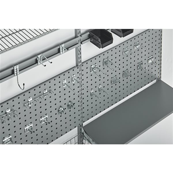 66 inches L x 63 inches H LocBoard Wall Mount Storage System