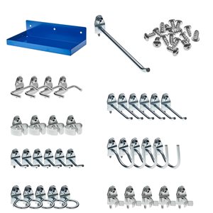 Triton Products DuraHook 12-in W x 6-in D Blue Epoxy-Coated Steel Pegboard Shelf with Hook Assortment - 37-Piece