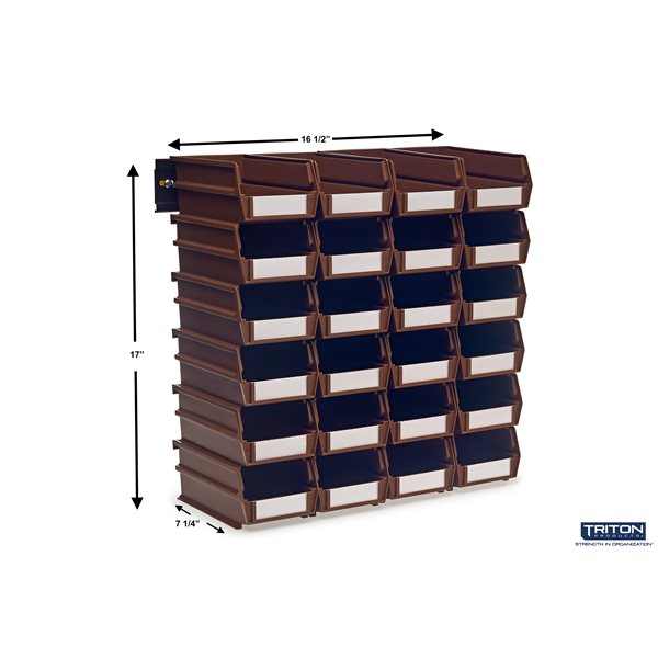 TRITON PRODUCTS 0.301Gal. Small Bin System in Brown (24Bins) and 2
