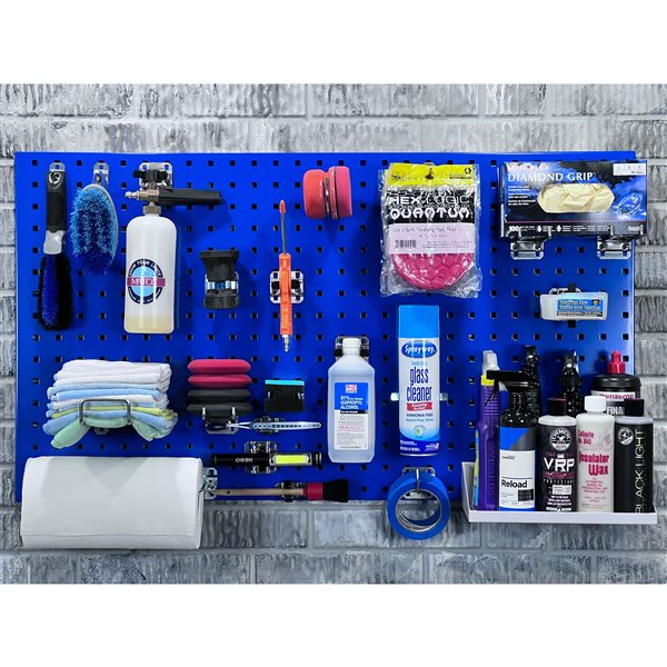 Triton Products LocBoard 24-in W x 42.5-in H Blue Steel Pegboard Kit - 65-Piece