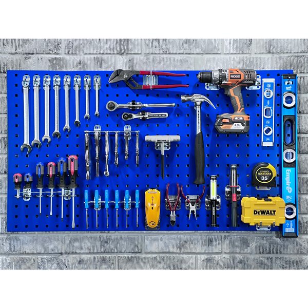 Triton Products LocBoard 24-in W x 42.5-in H Blue Steel Pegboard Kit - 65-Piece