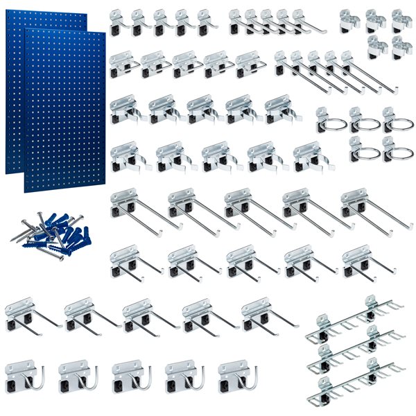 Triton Products LocBoard 24-in W x 42-in H Blue Steel Pegboard Kit - 65-Piece