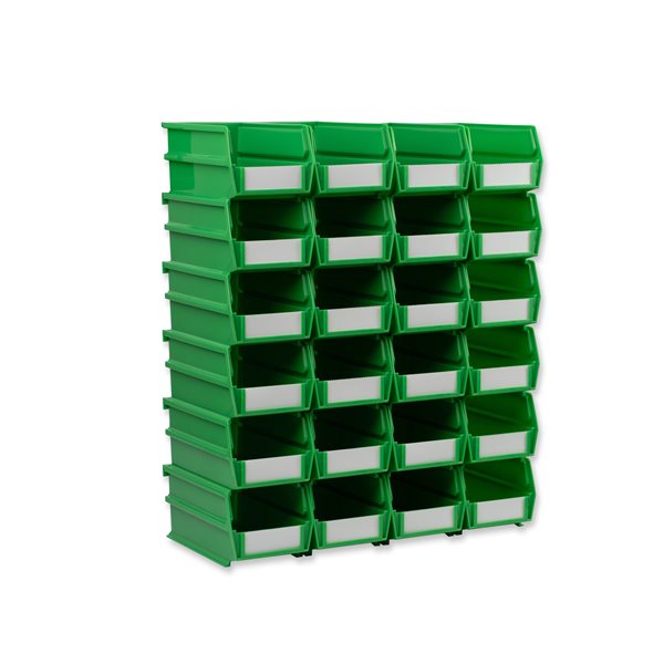 Triton Products LocBin 4.13-in W x 3-in H Green Polypropylene Pegboard Baskets - 24-Piece