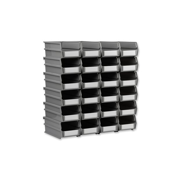 Triton Products LocBin 4.13-in W x 3-in H Grey Polypropylene Pegboard Baskets - 24-Piece