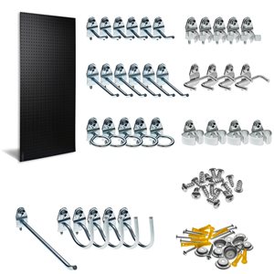 Triton Products DuraBoard 24-in W x 48-in H Matte Black ABS Plastic Pegboard Kit - 37-Piece