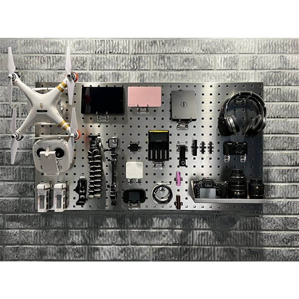 Triton Black Pegboard Kit 24 In. W x 42 In. H x 1/4 In. D HDF Pegboards  with 36 pc. Hook