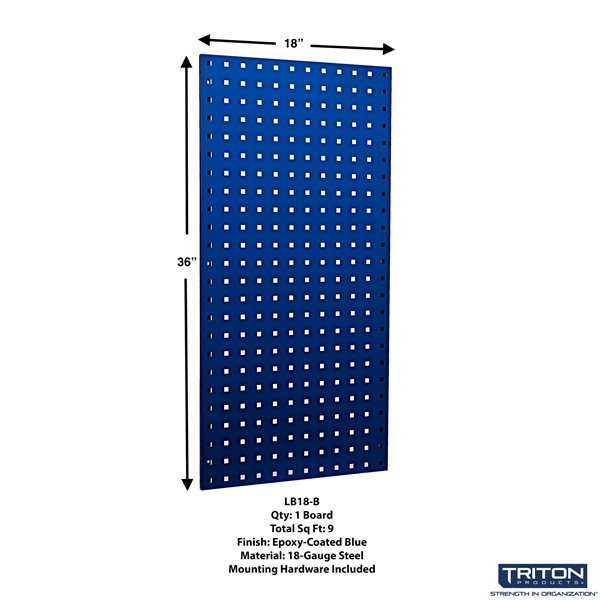 Triton Products LocBoard 18-in W x 36-in H Blue Steel Pegboard Kit - 19-Piece