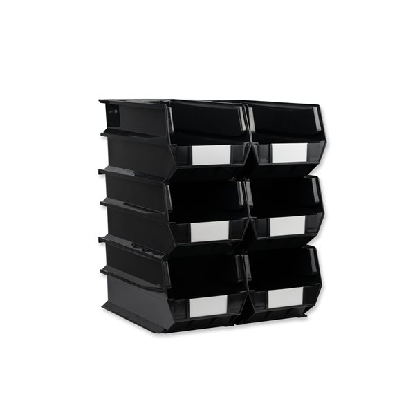 Triton Products LocBin 8.25-in W x 7-in H Black Polypropylene Pegboard Baskets - 6-Piece