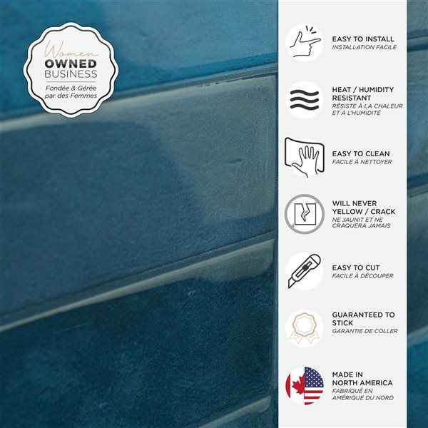 Smart Tiles Morocco Agadir 11-in x 9.25-in Blue Peel and Stick Vinyl Tile - 4/Pack