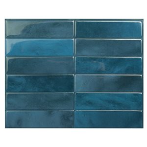 Smart Tiles Morocco Agadir 4-piece 11-in x 9.25-in Blue Peel and Stick Vinyl Tile