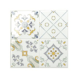 Smart Tiles Vintage Velletri 4-piece 9-in x 9-in Multicoloured Peel and Stick Vinyl Tile