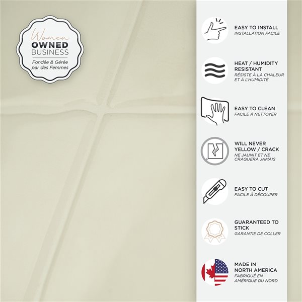 Smart Tiles Zellige Oia 4-piece 9-in x 9-in Beige Peel and Stick Vinyl Tile