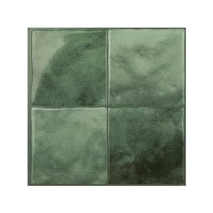 Smart Tiles Zellige Taza 4-piece 9-in x 9-in Green Peel and Stick Vinyl Tile