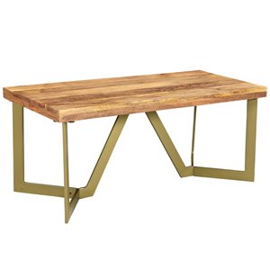 !nspire Rustic Modern Solid Wood Coffee Table in Natural and Aged Gold