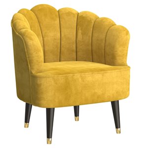 !nspire Modern Mustard Velvet Accent Chair