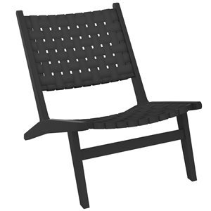 Chaise d'appoint moderne par WHI en similicuir noir