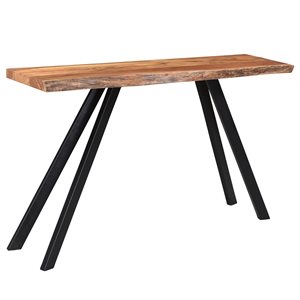 !nspire Natural Rustic Industrial Solid Wood Console Table