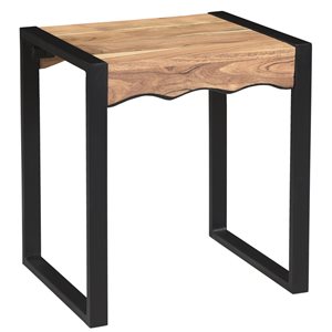 !nspire Natural Solid Wood and Iron Rectangular End Table