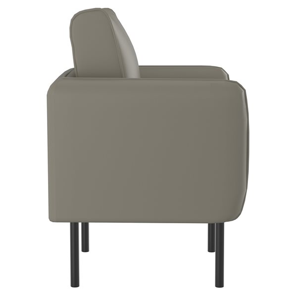 beige leather accent chair