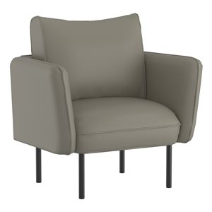 !nspire Modern Grey-Beige Faux Leather Accent Chair