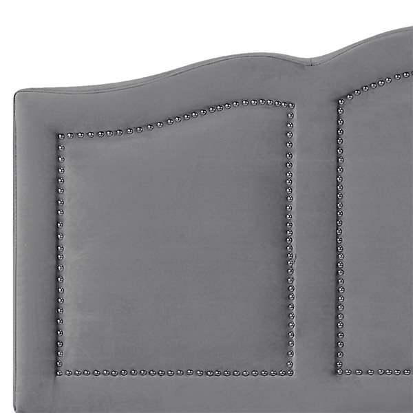 !nspire Grey Modern Velvet Queen Platform Bed with Integrated Storage