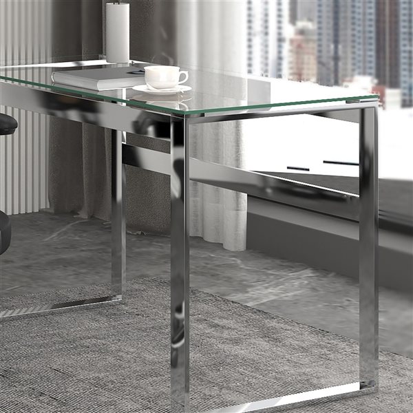 Steel and glass deals desk