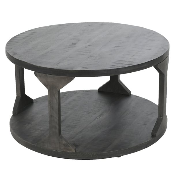 !nspire Rustic Modern Solid Wood Coffee Table in Distressed Grey 301619GY RONA