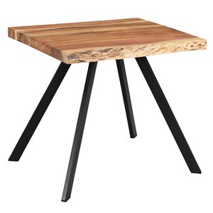 !nspire Natural Rustic Industrial Solid Wood Rectangular End Table