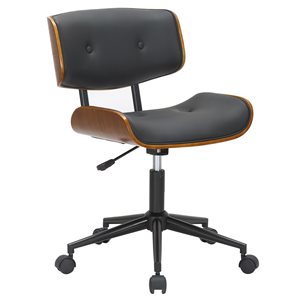 WHI Contemporary Adjustable Height Swivel Task Chair in Black